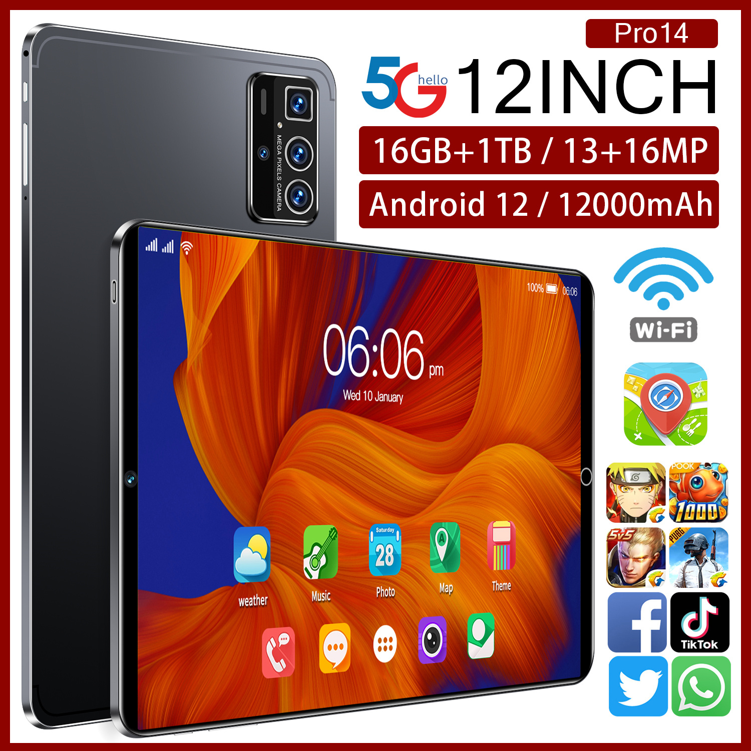 2023アップグレード版⭐️Android12 タブレット　新品　10インチ タブレット 本体 10インチ Android 12 Wi-Fiモデル 通話対応