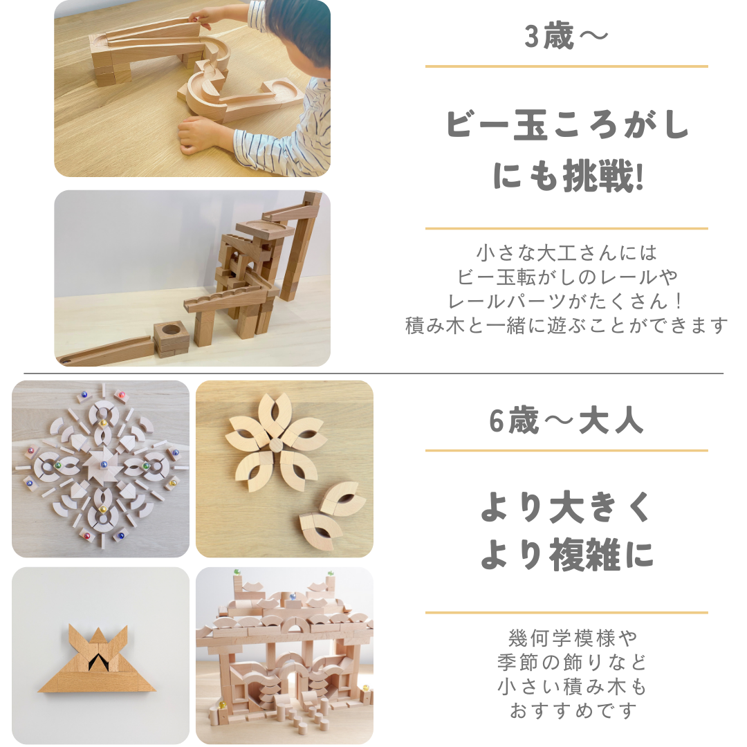 小さな大工さん 40-23 箱入り ビー玉ころがしレールとレール
