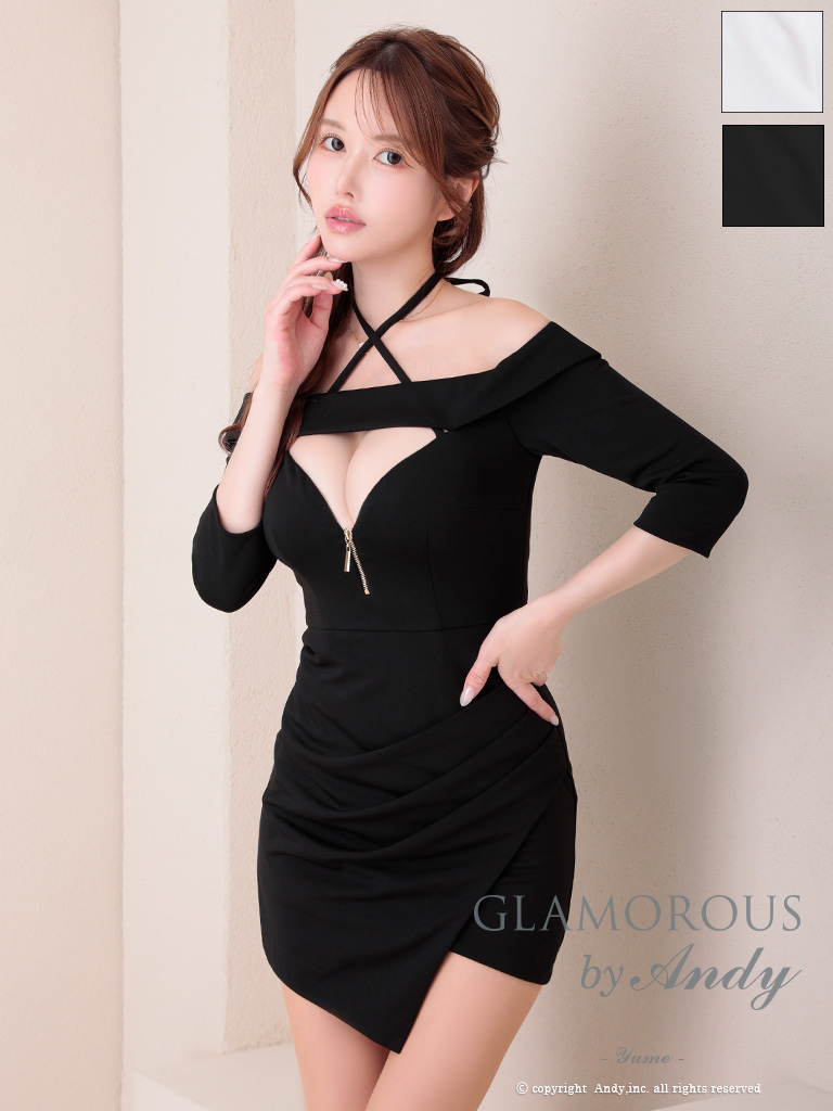 取り寄せ商品】ANDY GLAMOROUS オフショルダー 七分袖 ワン