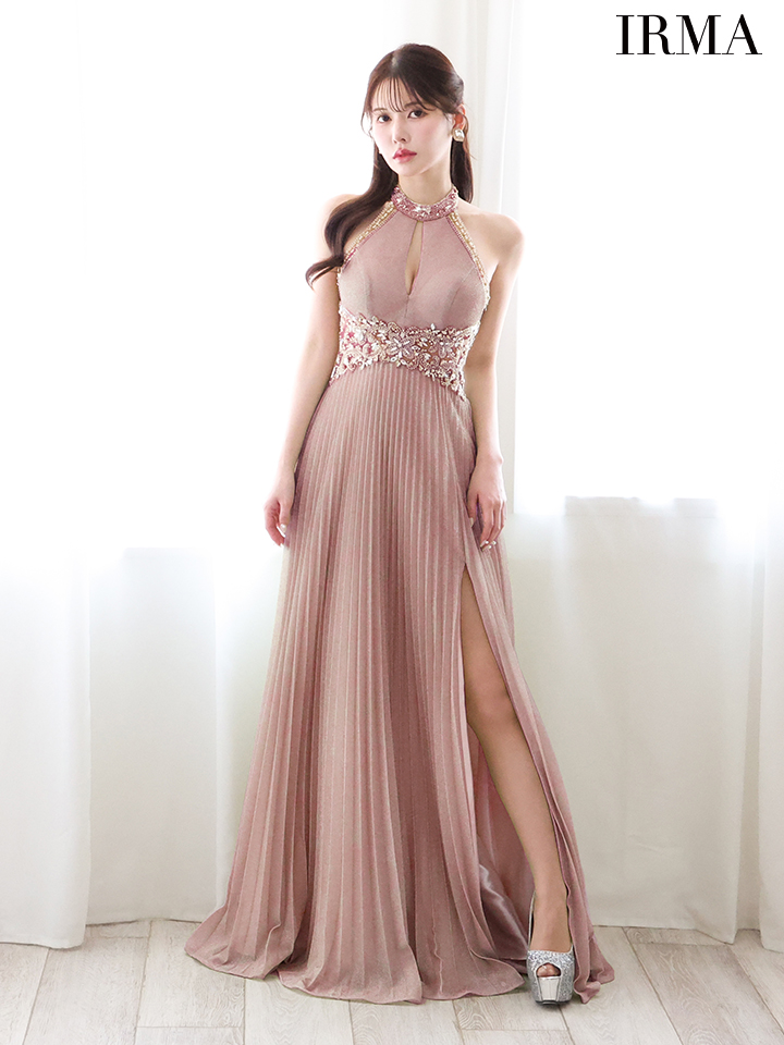 【即日発送】IRMA イルマ キャバドレス 高級 ホルターネック ビジュー スリット Aライン ロングドレスの画像