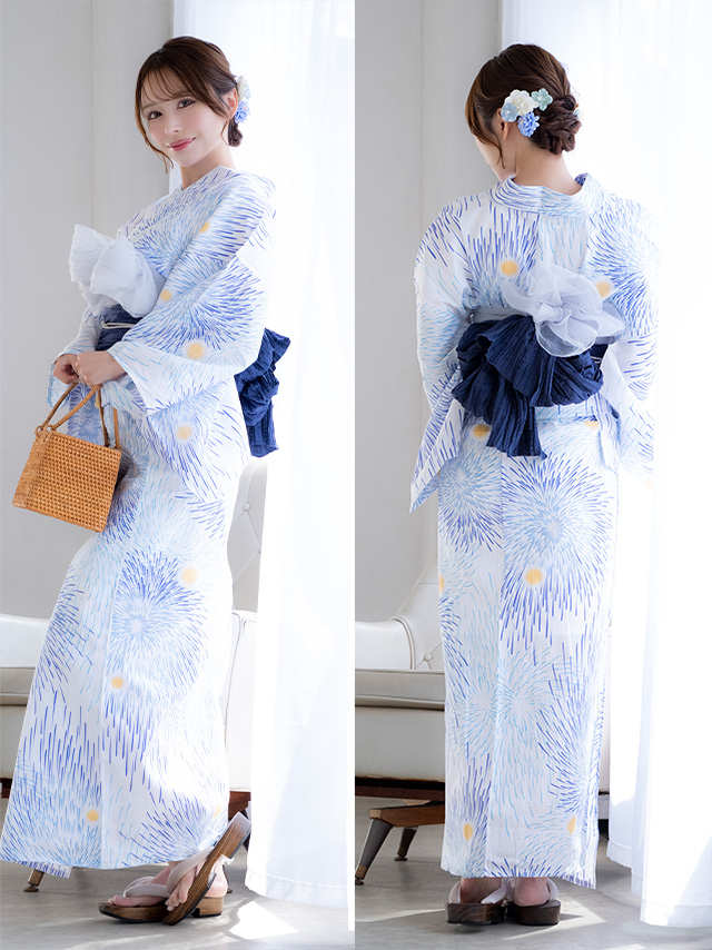 夏浴衣・夏着物　白浴衣 楽天市場】浴衣 レディース 女性用 夏日記 NATSUNIKKI 白
