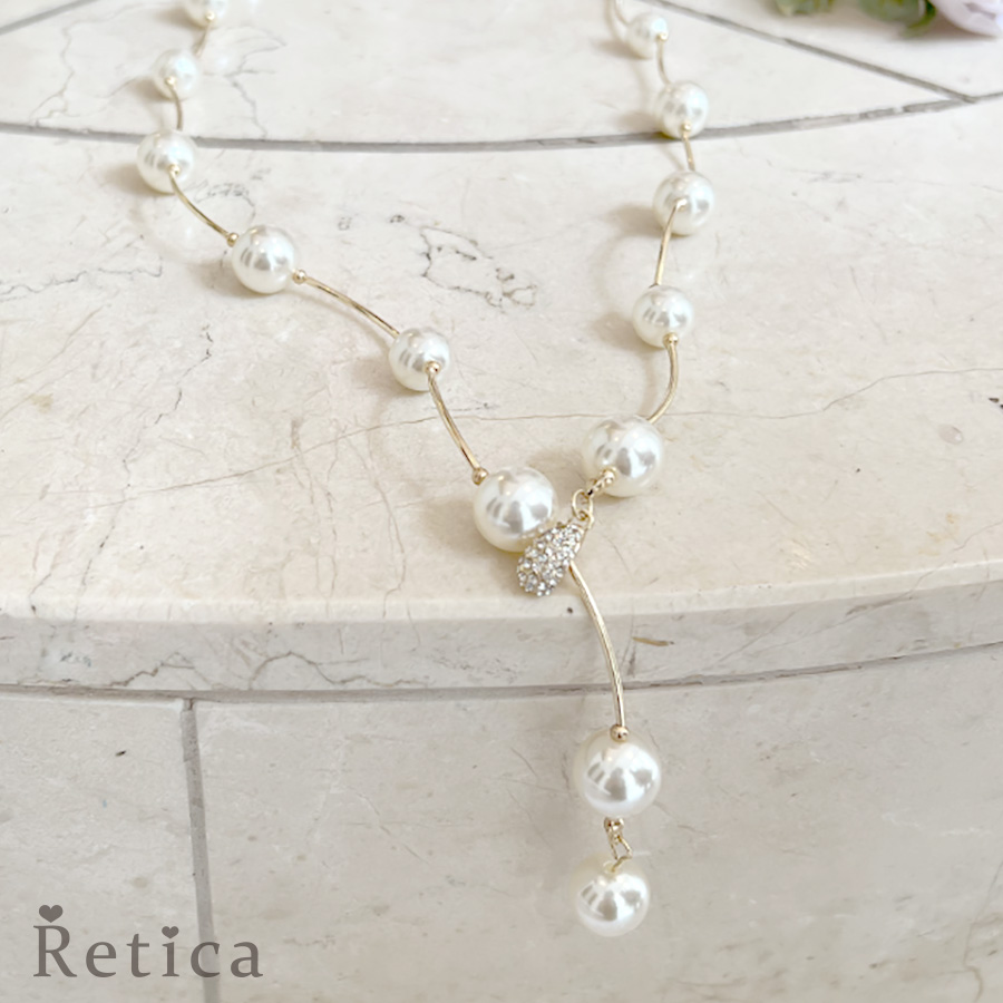 Retica アクセサリー ネックレス パール ゴールドワイヤー ホワイト 