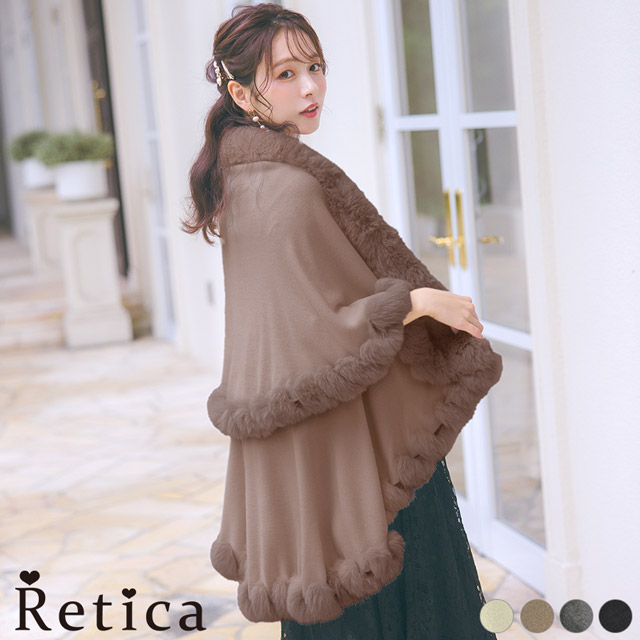 Retica パーテイー ショール ボレロ かわいい 七分袖 ファー Retica パーテイー ショール ボレロ かわいい 七分袖 ファー