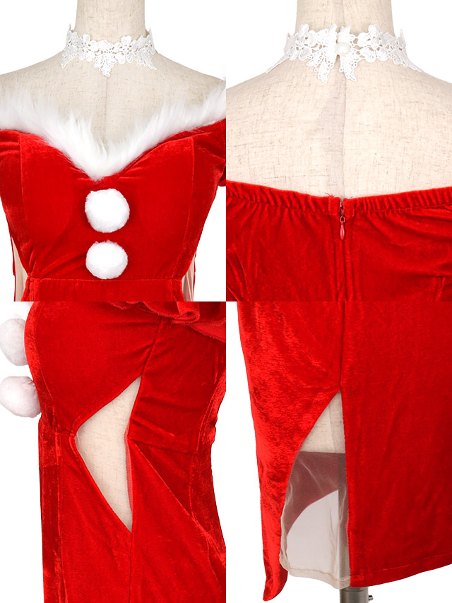 Tika（ティカ） サンタコスプレ 衣装 コス キャミ フリル ワンピース