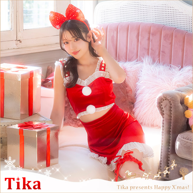 Tika（ティカ） サンタコスプレ 衣装 コス ワンピース カチューシャ