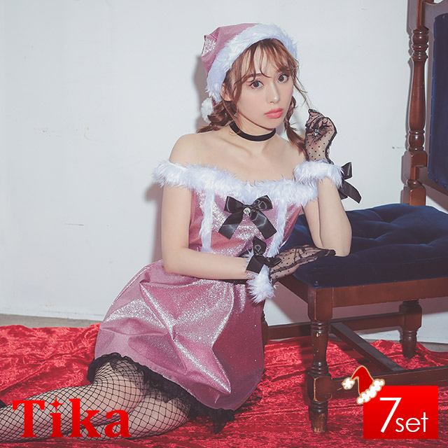 サンタコス  ミニワンピース オフショル  コスプレイベント christmas Tika サンタ コスプレ 衣装 オフショル ワンピース ミニドレス