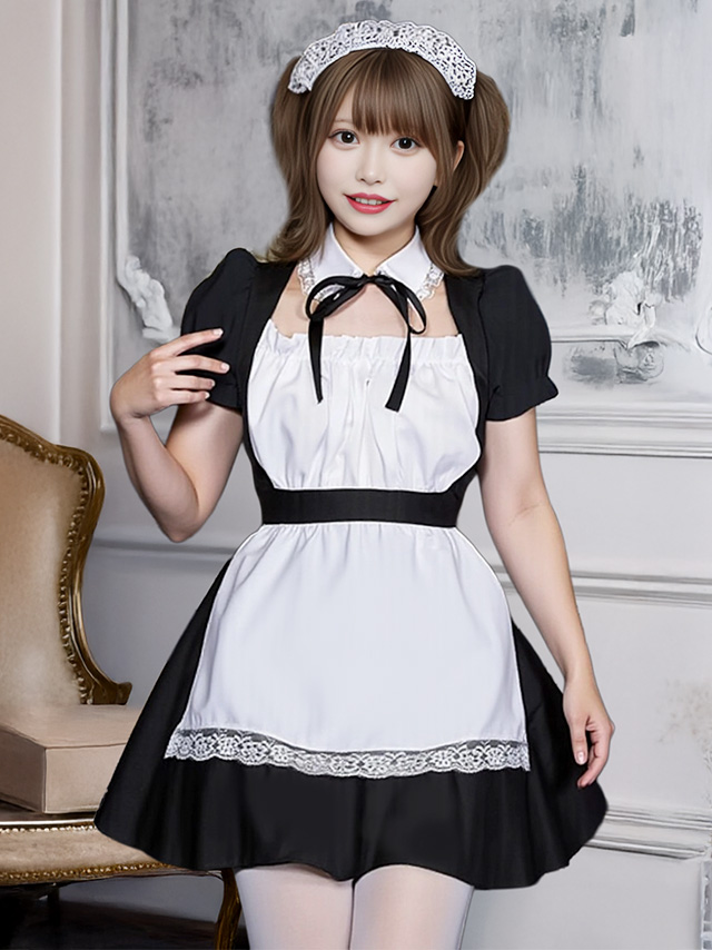 レプリカ製品　コスプレ用 Tika コスプレ パフスリーブ ロリータ 風体型カバー フレア