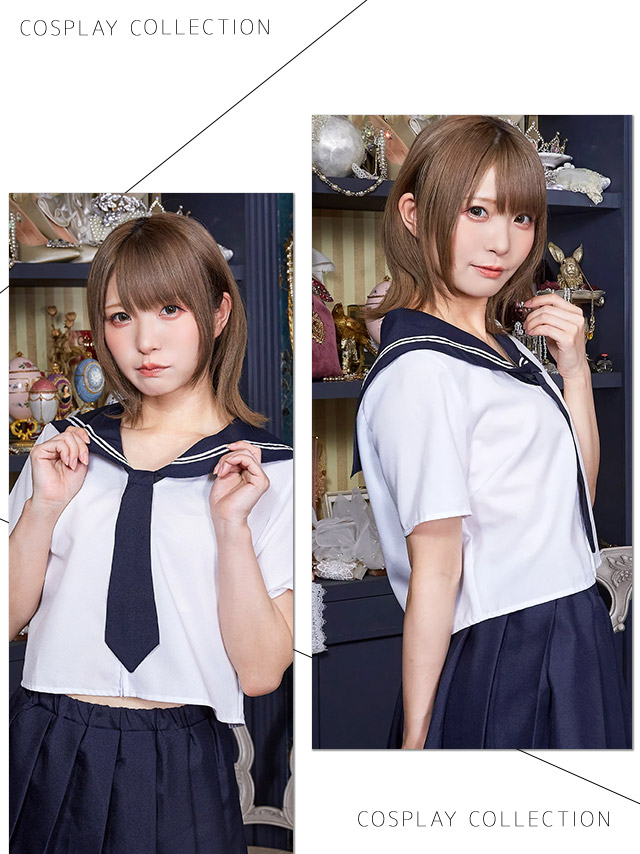 myMinette コスプレ ネクタイ付き 半袖 体型カバー フレア