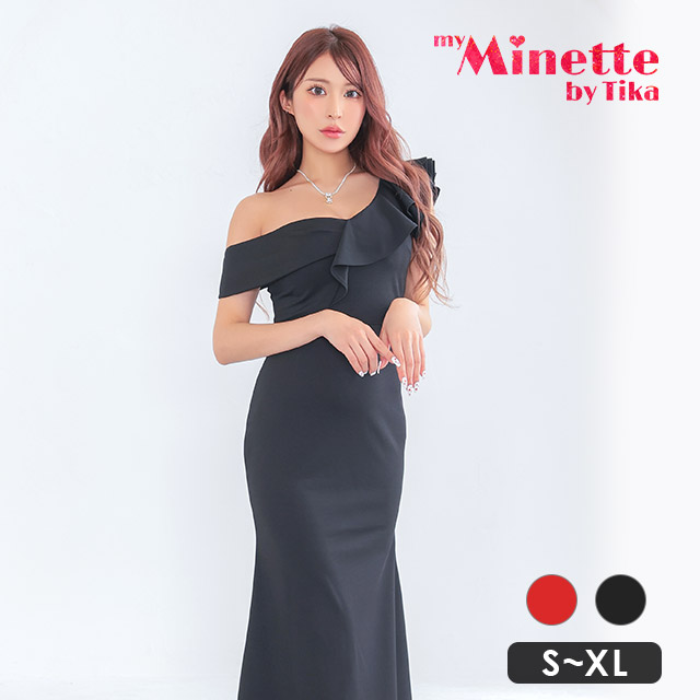 An ドレス Mサイズ キャバドレス myMinette キャバドレス キャバ ドレス 膝丈 大きいサイズ ミニ