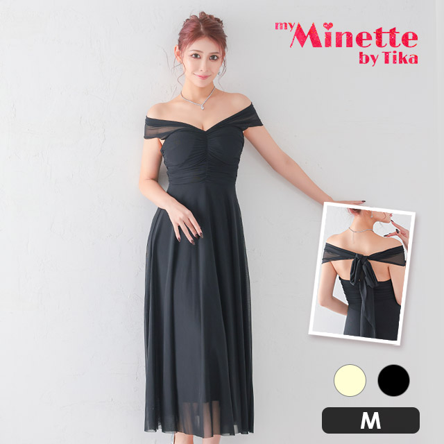 キャバドレス 安い オフショルダー フレア タイト ロングドレス プチプラ キャミソール スリット aライン | myMinette | 09