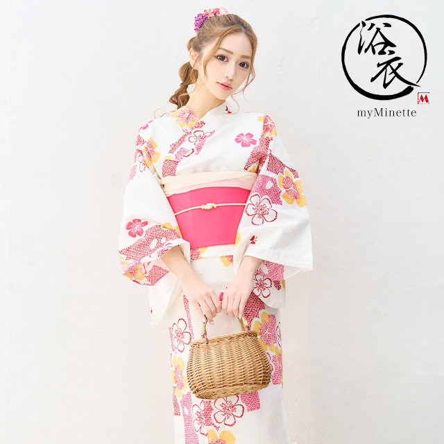 浴衣　夏日記　PINK  LABEL （未使用） 浴衣 レディース 女性用 夏日記 NATSUNIKKI 紺 ネイビー ピンク