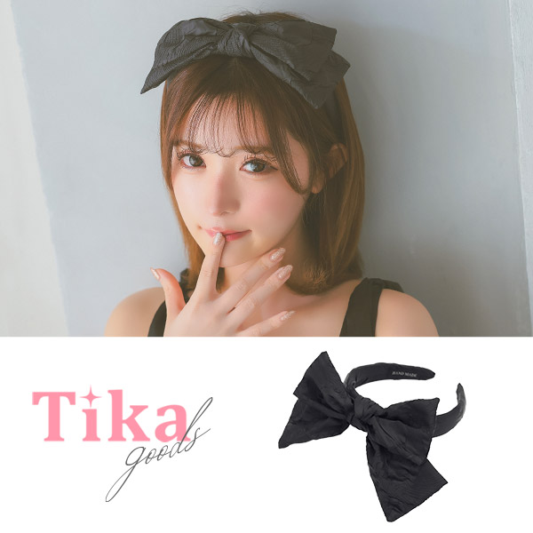 ヘアアクセサリー ADAUL Qia ribbon scrunchy & hairband set black 楽天市場】カチューシャ ブラック リボン センター 結婚式