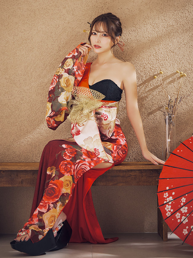 花魁 コスプレ 衣装 ドレス 3点セット 赤 黒 セクシー 花魁 コスプレ 衣装 ドレス 3点セット 赤 黒 セクシー