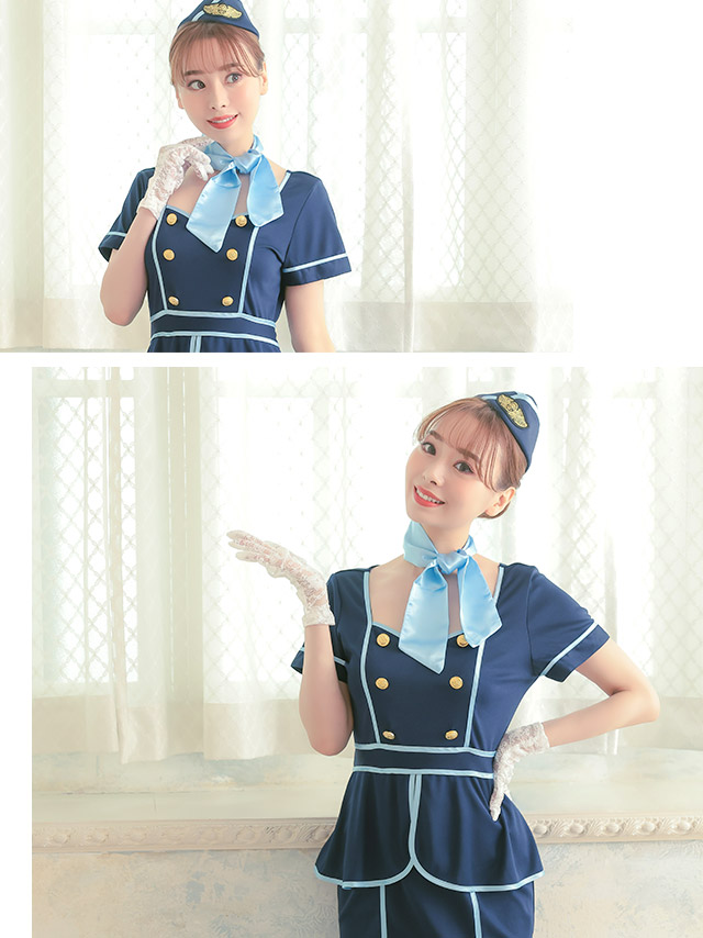 キャビンアテンダント 制服 Amazon | コスチューム CA スチュワーデス キャビンアテンダント