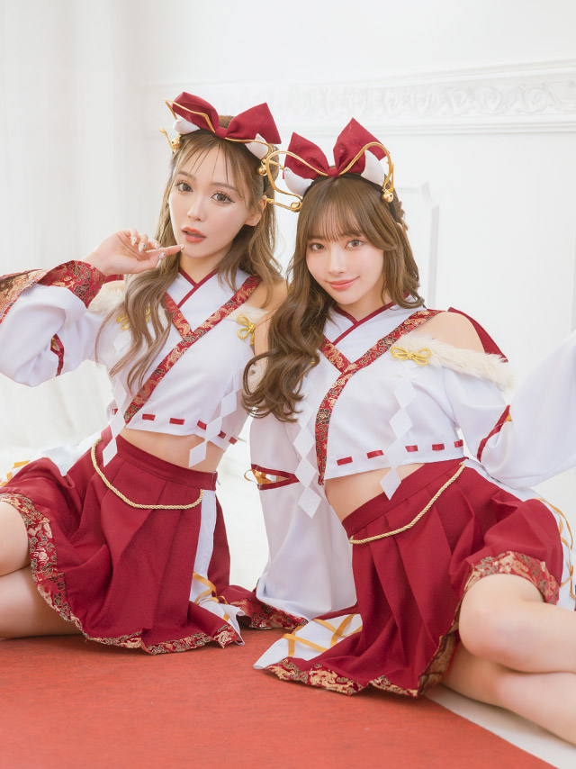 Tika 巫女 衣装 コスプレ 和装 辰 龍 干支 ミニ セクシー