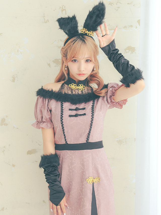 Tika サテンジャガードバストカットチャイナ猫アニマル [3点セット] Tika サテンジャガードバストカットチャイナ猫アニマル [3点セット]