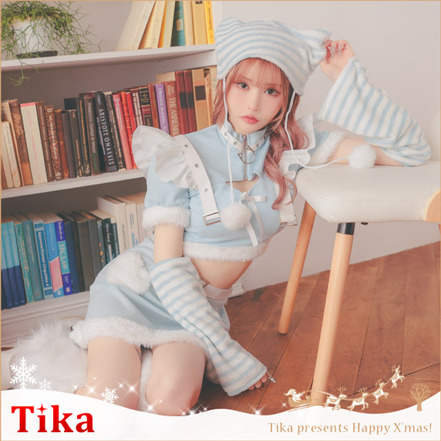 サンタコスプレ サンタコス 4点set へそ出し もこもこ ファース トライプ キティ セパレート 猫アニマル サンタコスプレ