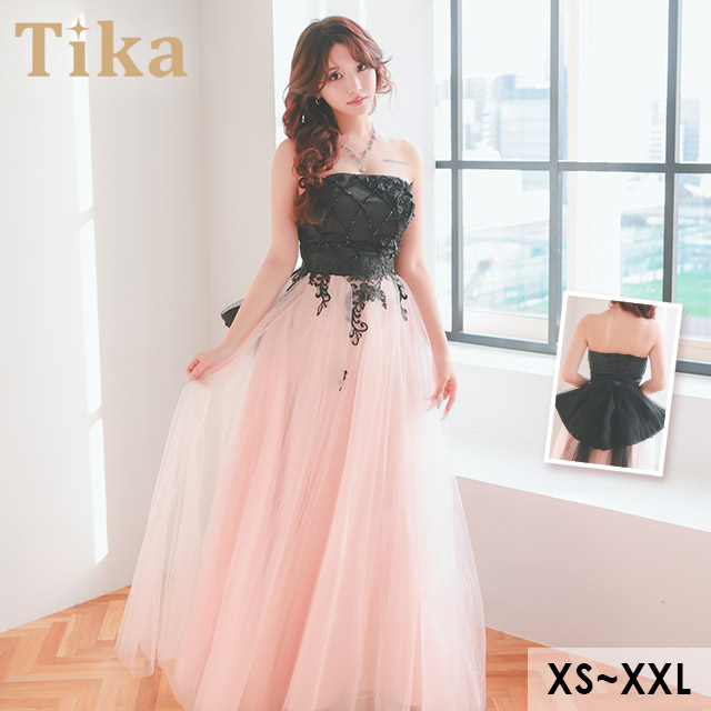 セクシーバックレスリボン ロングドレス Tika（ティカ） 【まとめ買いお得】キャバドレス セクシー ロング