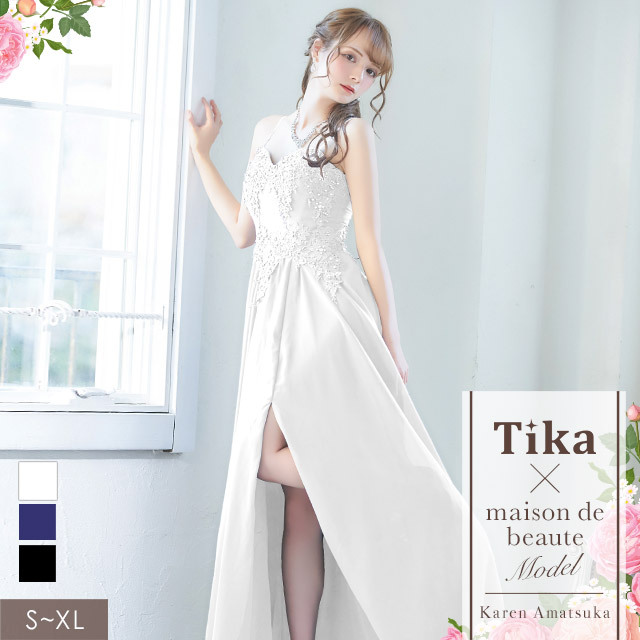 Tika キャバドレス ロング ロングドレス 大きいサイズ フラワー