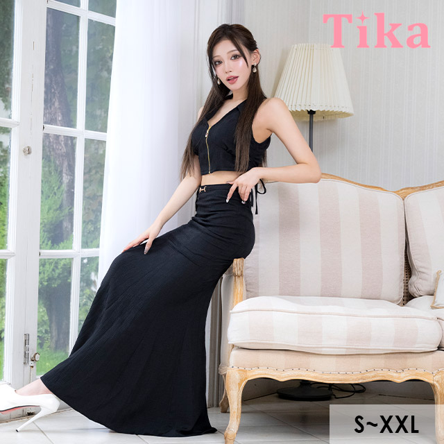Tika（ティカ） キャバ ドレス セットアップ ロング ノースリーブ