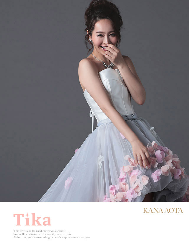 ディーラー様製　ドレス灰色 Tika キャバドレス キャバ ドレス フラワーモチーフ フィッシュ