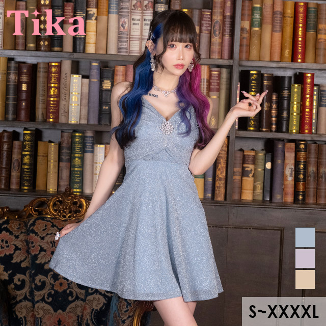 ドレス ミニ丈 ビジュー イブニングドレス キャバドレス ラウンジ キャバ嬢 Tika キャバドレス シースルー 刺繍 レース 膝丈 タイト