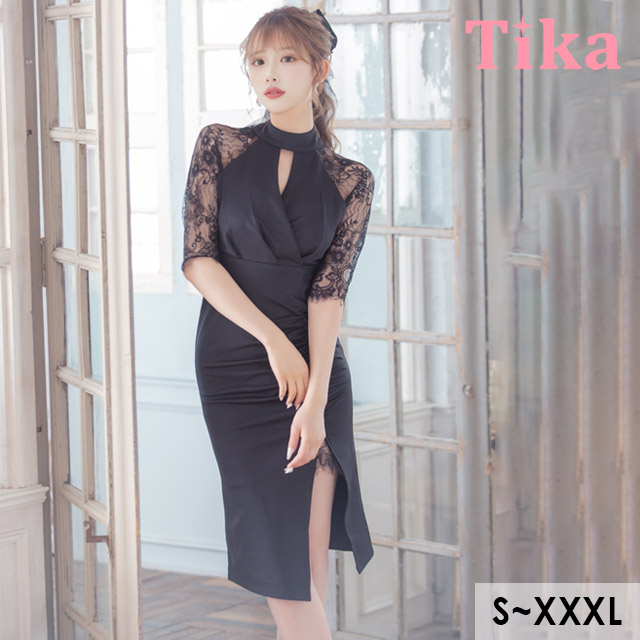 Tika キャバ ドレス キャバドレス ミニ 大きいサイズ 安い 袖