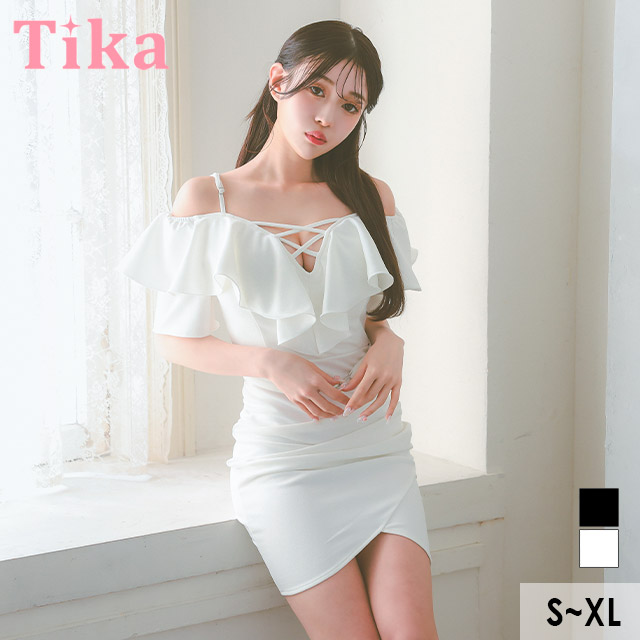 Tika キャバドレス キャバ ドレス 大きいサイズ ミニ フリル