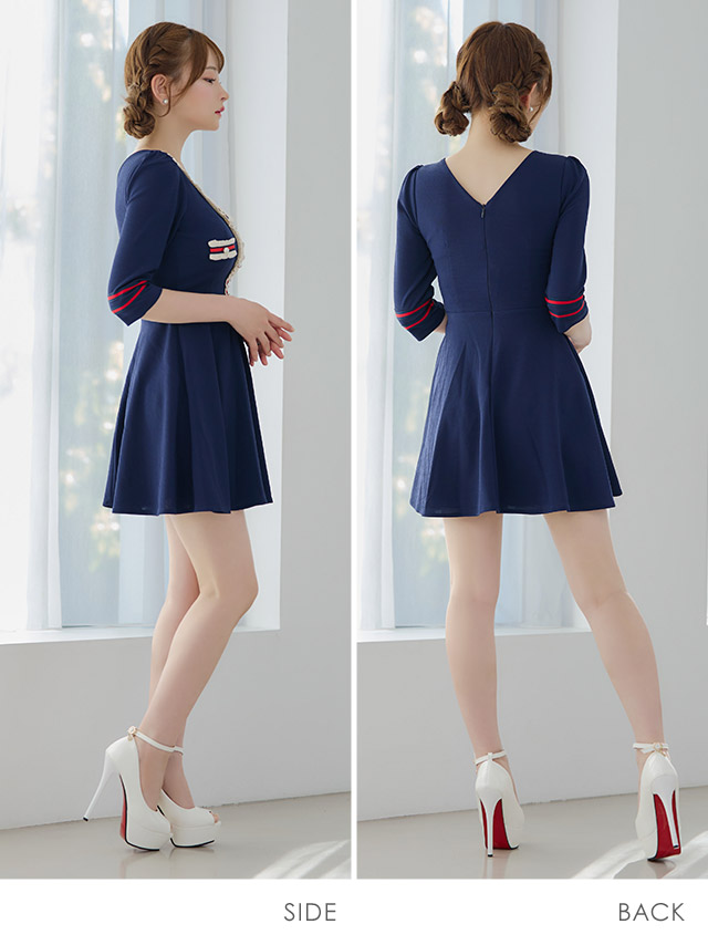 キャバドレス 韓国 ミニ 大きいサイズ キャバ ドレス aライン フレア 