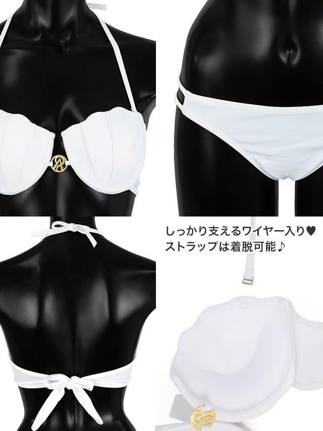 Tika 水着 レディース ビキニ かわいい 白 貝殻 シェル