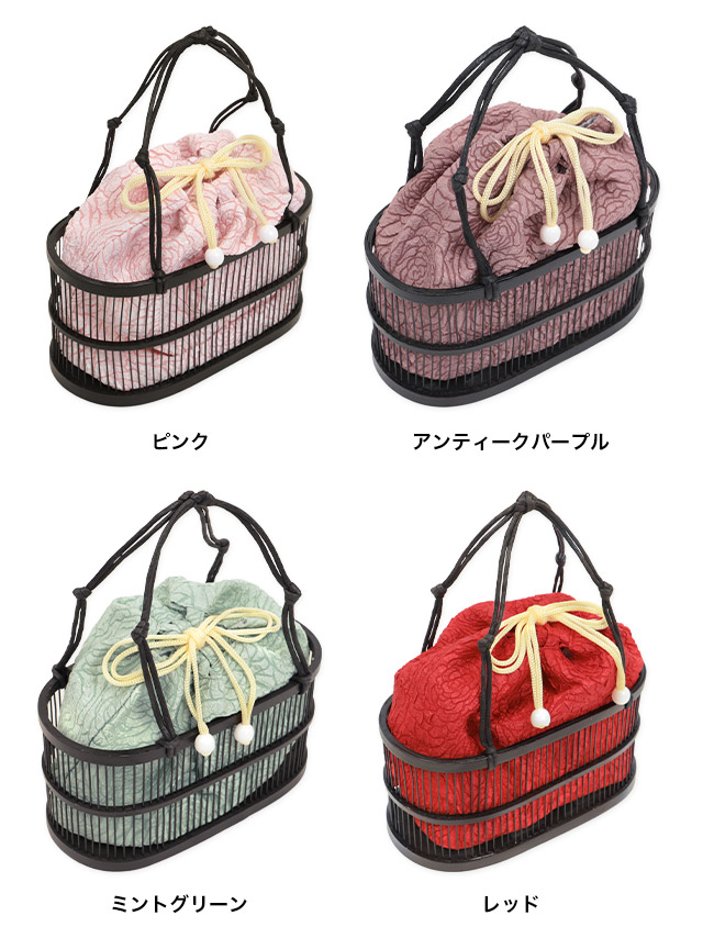 ゆかた 浴衣 ギャル かごバッグ バッグ カゴバッグ 手提げ て
