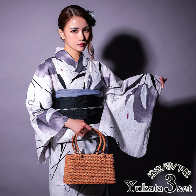 花柄浴衣・帯・着付けブックセット 7日間限定／【全品10％OFF SALE!!】 《 8月18日(月)23時59分まで