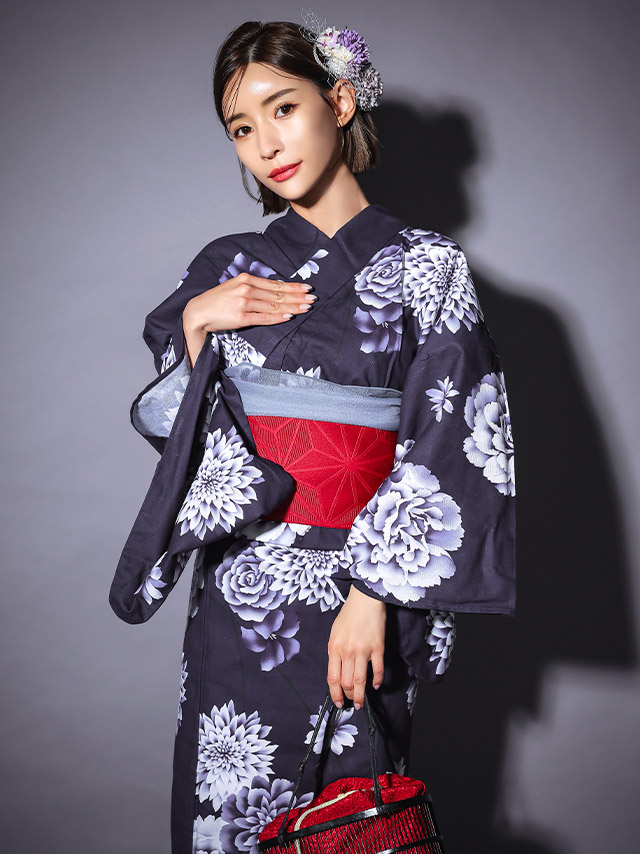 tika 浴衣3点(作り帯)セット Tika 浴衣 レディース セット レトロ 20代 30代 フリーサイズ