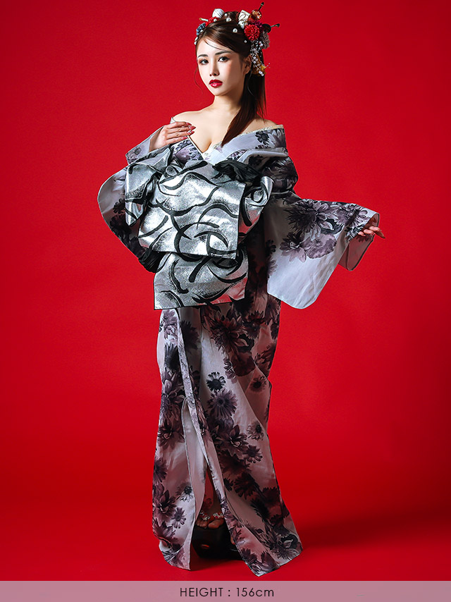レディース 浴衣 セット 花魁 肌襦袢 帯 草履 兵児帯 黒 ブラック ゴールド Tika 花魁浴衣 浴衣 レディース 浴衣セット 安い 女性 花魁