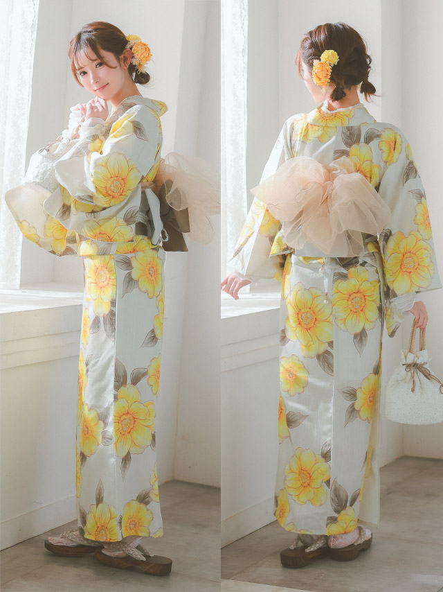 レトロ 浴衣 帯セット KIMONOMACHI （Prices down）浴衣 レディース レトロ セット 3点