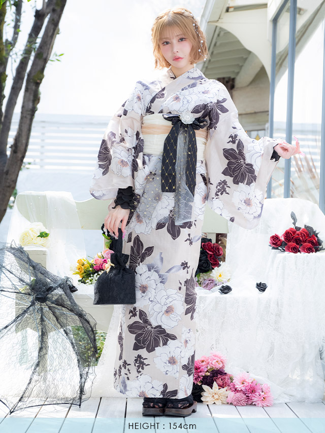 Tika 浴衣 ベージュ地にヴィンテージフラワー浴衣 楽天市場】【5％OFFクーポン 9/11 1:59まで】Tika ヴィンテージ