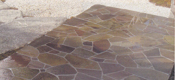 ジャワ鉄平石 乱形石 和風 安山岩 約0.4平米/ケース 洋風建築物用建材