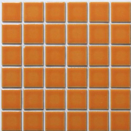 タイルシール モザイクタイル シール シート 25角 オレンジ 橙色