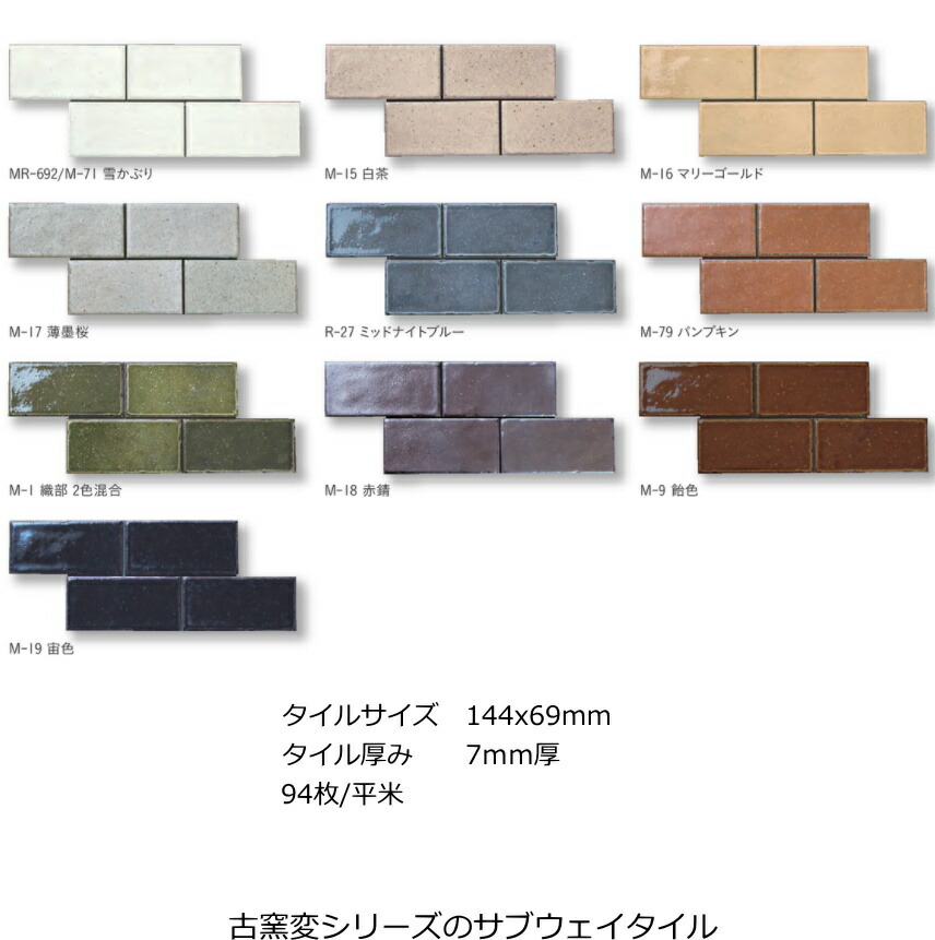 キッチンタイル サブウェイタイル 和風 古窯変...の詳細画像1