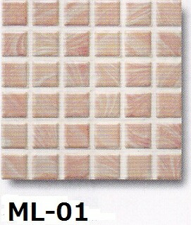 モザイクタイル シート ピンクミックス 23角 磁器質 大理石調。キッチン・壁等のＤＩＹに（144粒）