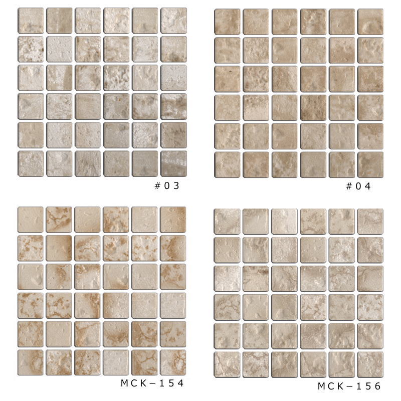 モザイクタイル シート 磁器 23角 アンティーク 大理石調 艶無し