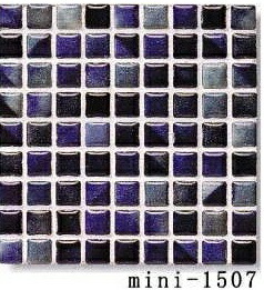 15角 モザイクタイル　レトロラスティック　青　紺系ミックス　1シート(324粒）単位の販売　大理石調｜tileonline