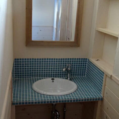 モザイクタイル シート 磁器 25角 アート くて な 青 アンティーク