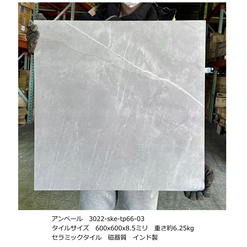 大理石調 600 角 セラミック タイル アンベール 磨き ポリッシュ 磁器