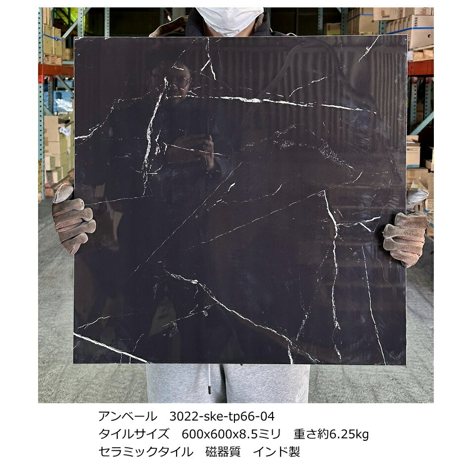 大理石調 600 角 セラミック タイル アンベール 磨き ポリッシュ 磁器