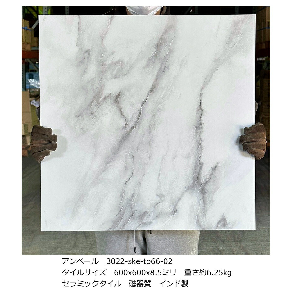 大理石調 600 角 セラミック タイル アンベール 磨き ポリッシュ 磁器