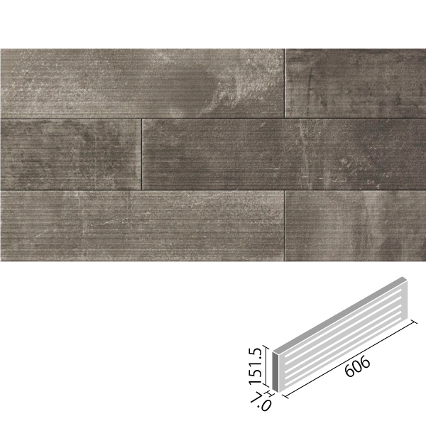 ラフセメント 606×151角平(リブ面) ECP-615/RGC3A ダークグレー