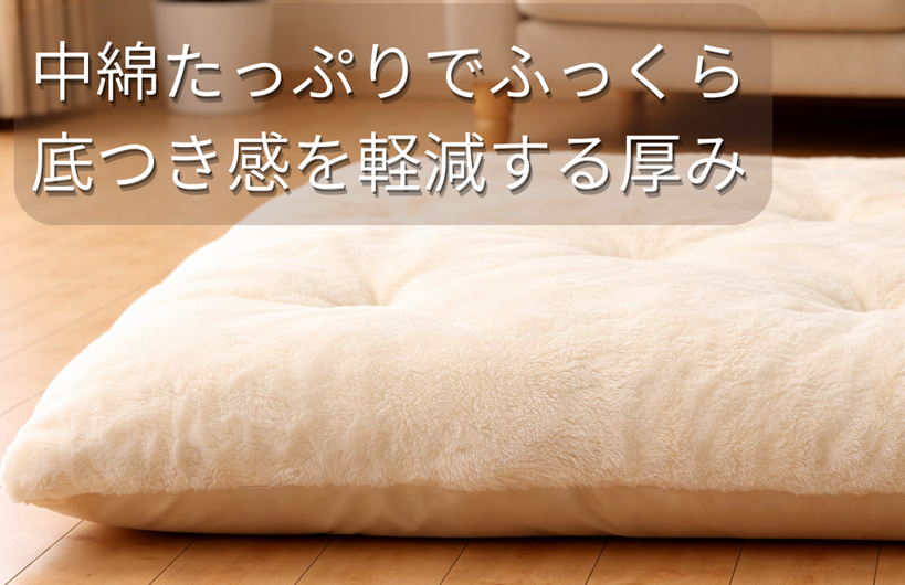 リードカキノ ごろ寝長座布団 日本製 ムートン調 75×190cm ふっくら 中