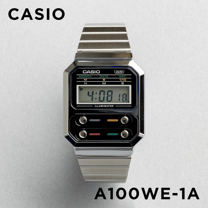 並行輸入品 10年保証 CASIO STANDARD カシオ スタンダード A100W 腕時計 時計 ブランド メンズ レディース チープ チプカシ  デジタル 日付 ガンメタ メタル