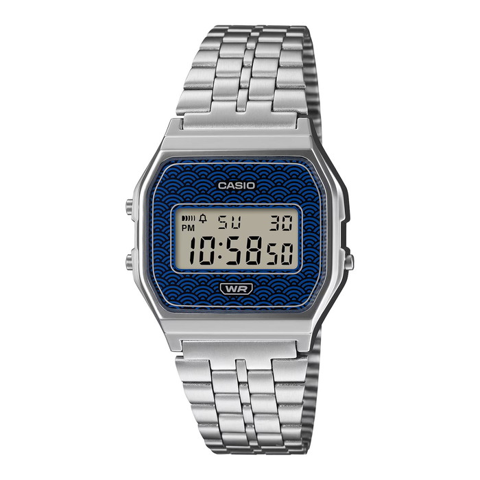 CASIO STANDARD MEN カシオ A159WEVJ 腕時計 時計 ブランド メンズ レディース 男の子 チープカシオ チプカシ デジタル 青海波 メタル ギフト プレゼントの画像